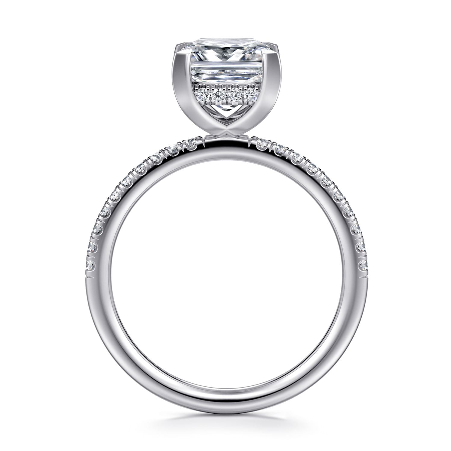 Stasia - 14K White Gold Princess Cut Diamond Engagement Ring - 0.23 ct - Shot 2
