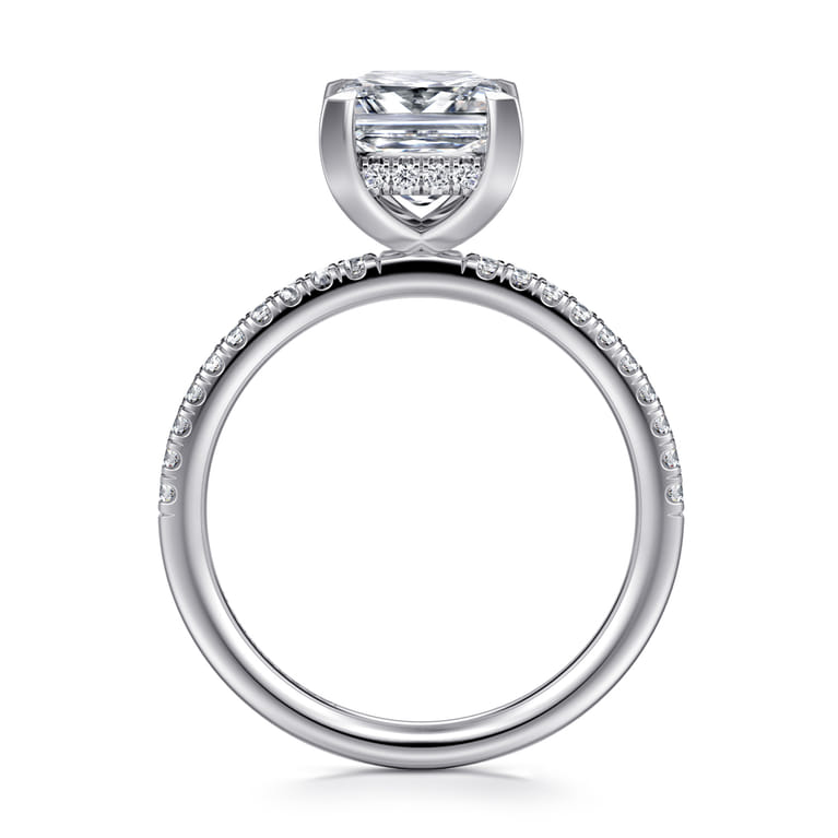 Stasia - 14K White Gold Princess Cut Diamond Engagement Ring - 0.23 ct - Shot 2