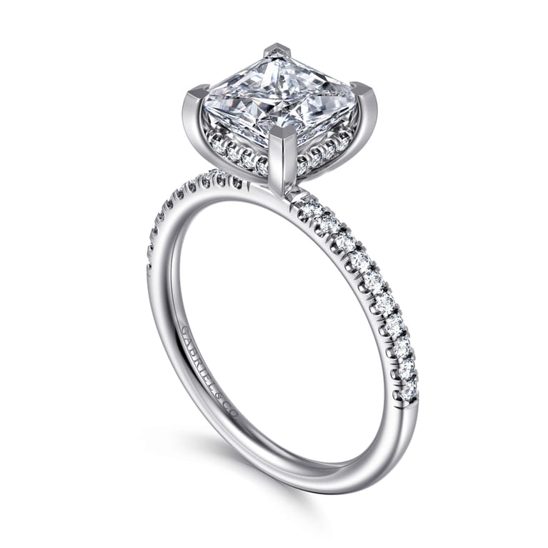 Stasia - 14K White Gold Princess Cut Diamond Engagement Ring - 0.23 ct - Shot 3