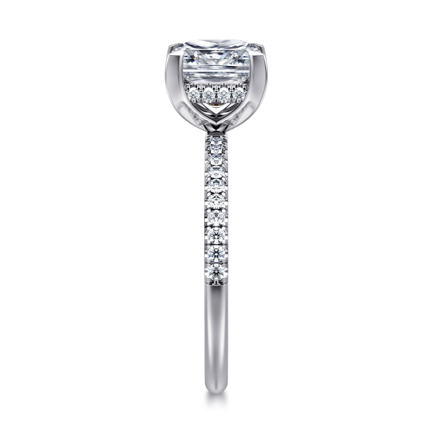 Stasia - 14K White Gold Princess Cut Diamond Engagement Ring - 0.23 ct - Shot 4