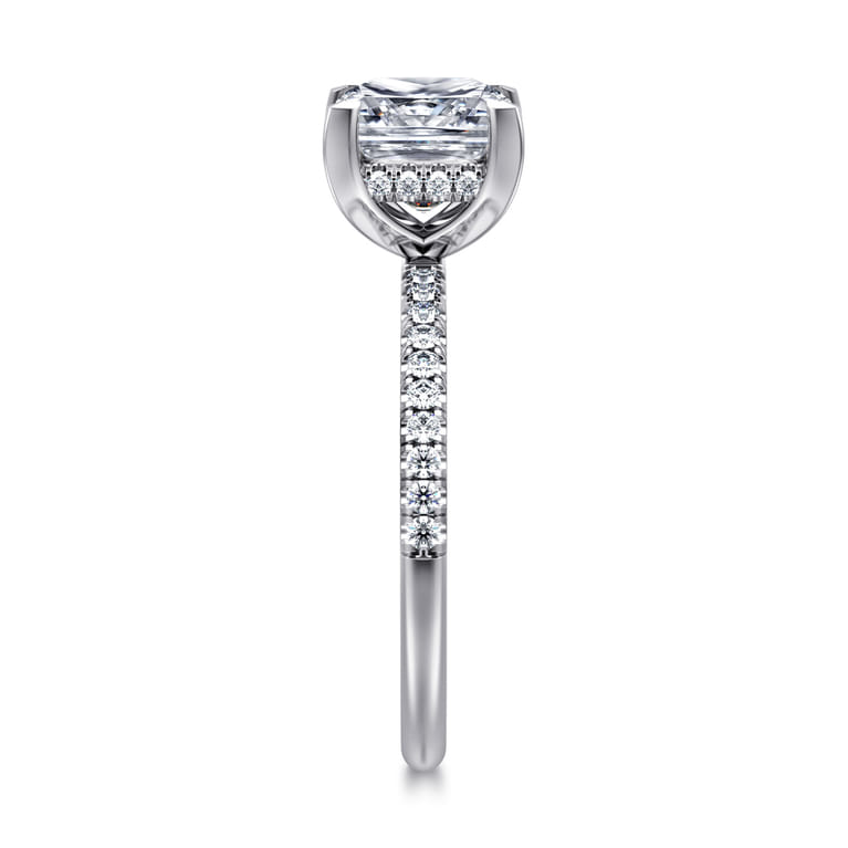 Stasia - 14K White Gold Princess Cut Diamond Engagement Ring - 0.23 ct - Shot 4