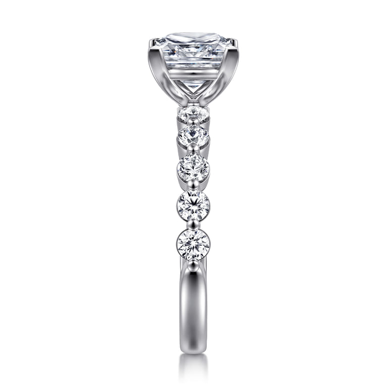 Silvey - 14K White Gold Princess Cut Single Prong Diamond Engagement Ring - 0.7 ct - Shot 4