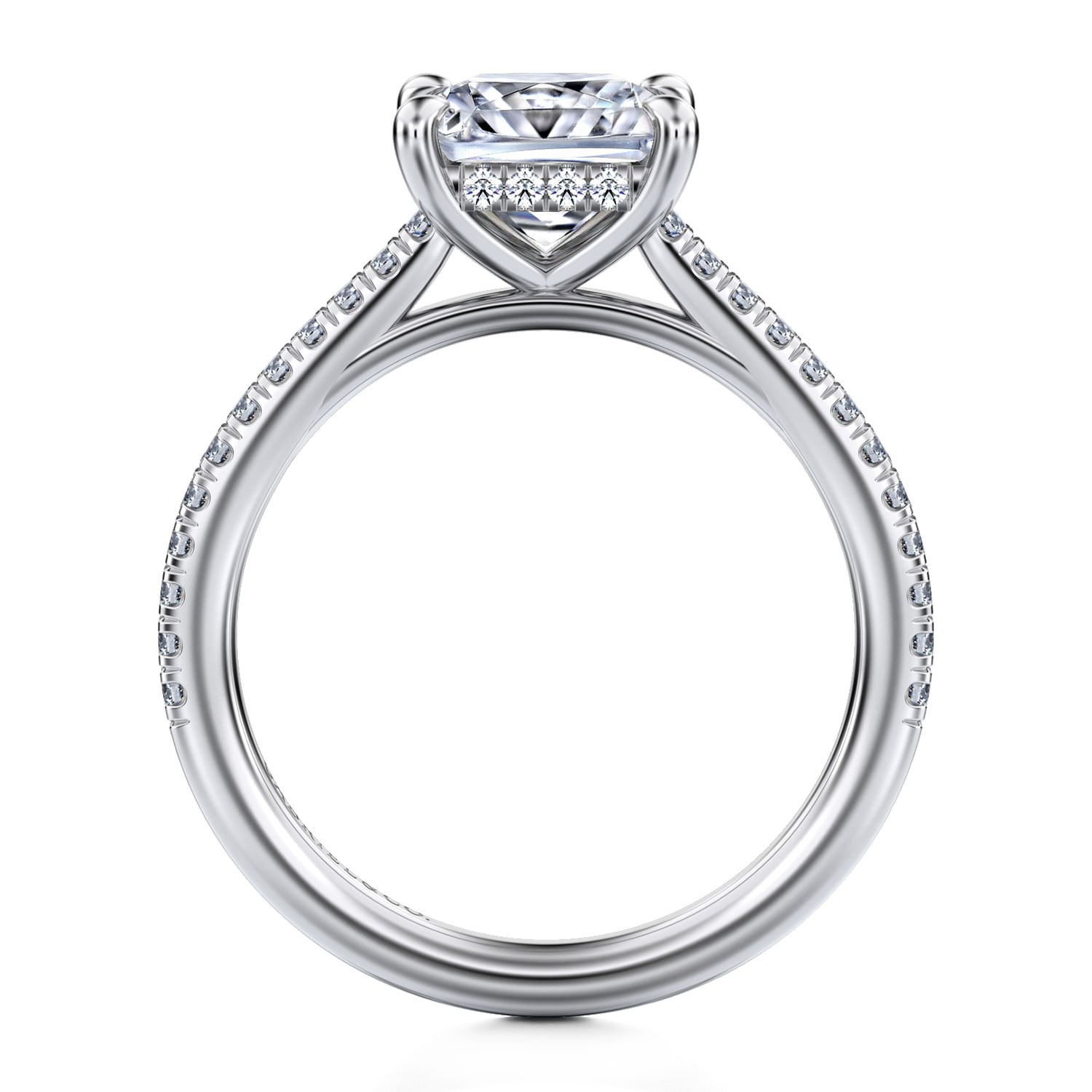 Aline - 14K White Gold Princess Cut Diamond Engagement Ring - 0.3 ct - Shot 2