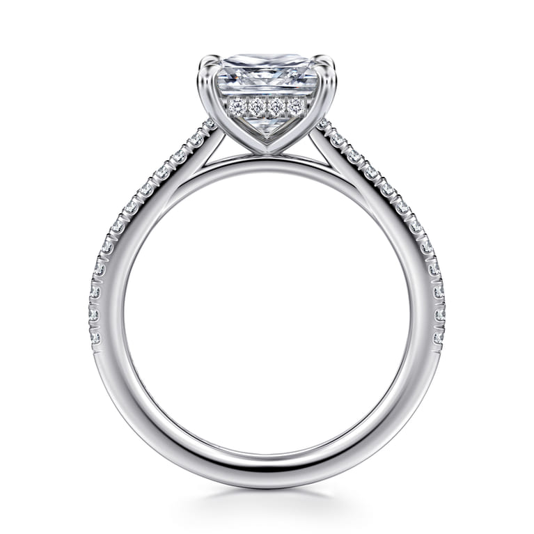 Aline - 14K White Gold Princess Cut Diamond Engagement Ring - 0.3 ct - Shot 2