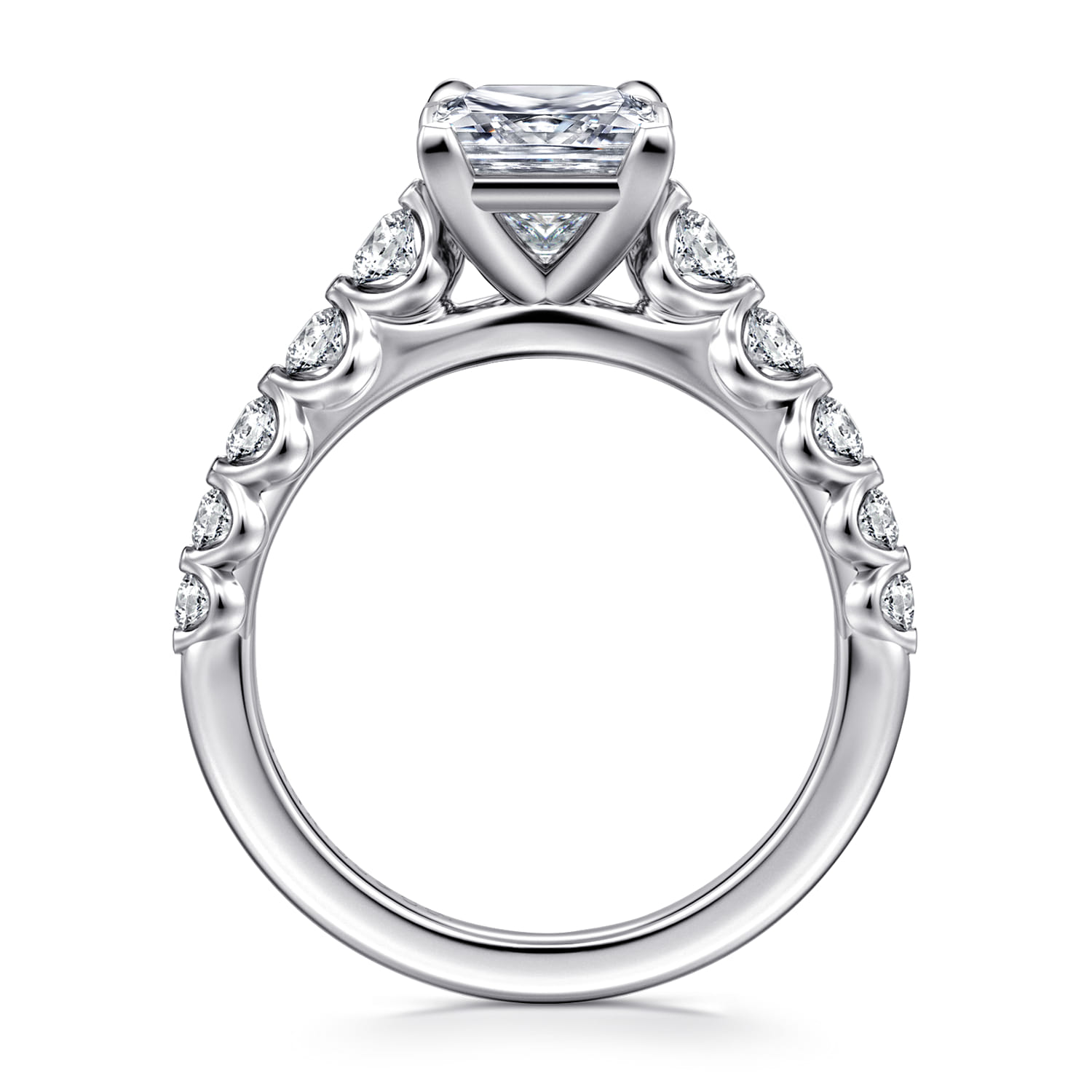 Emberlie - 14K White Gold Princess Cut Diamond Engagement Ring - 0.5 ct - Shot 2