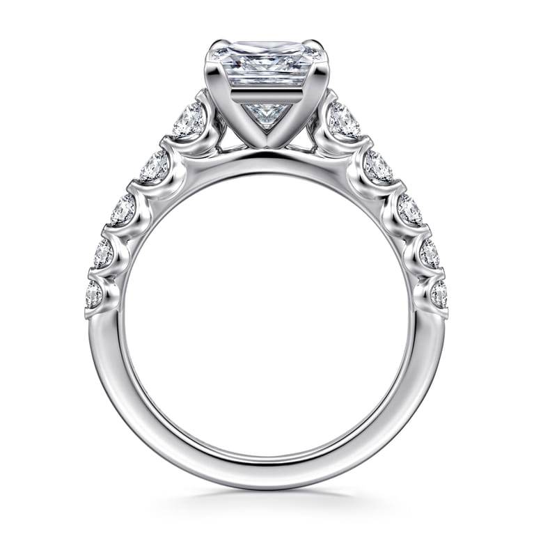 Emberlie - 14K White Gold Princess Cut Diamond Engagement Ring - 0.5 ct - Shot 2