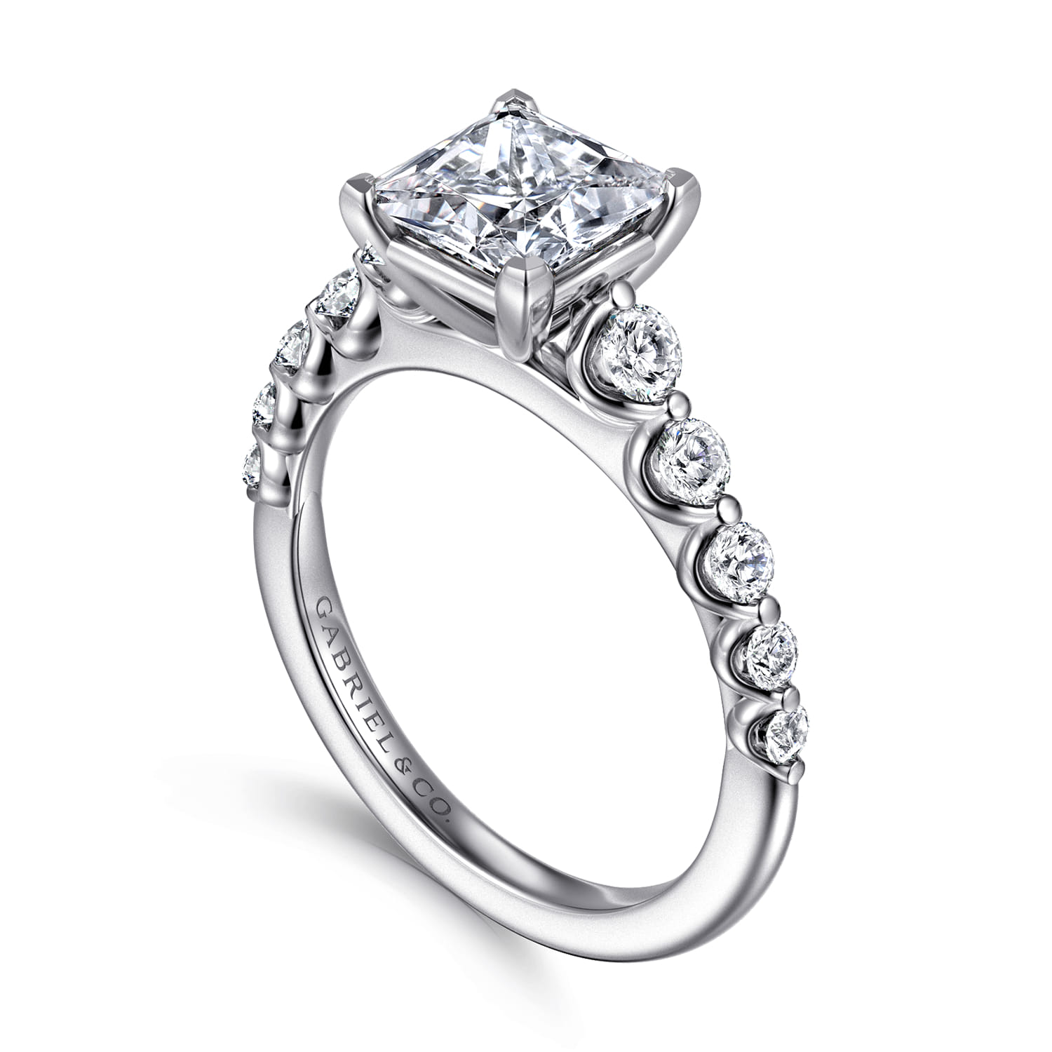 Emberlie - 14K White Gold Princess Cut Diamond Engagement Ring - 0.5 ct - Shot 3