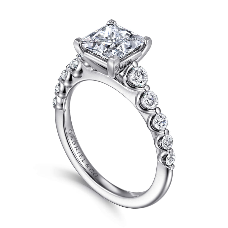 Emberlie - 14K White Gold Princess Cut Diamond Engagement Ring - 0.5 ct - Shot 3