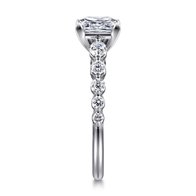 Emberlie - 14K White Gold Princess Cut Diamond Engagement Ring - 0.5 ct - Shot 4