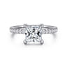 Alisa - 14K White Gold Princess Cut Diamond Engagement Ring - 0.5 ct