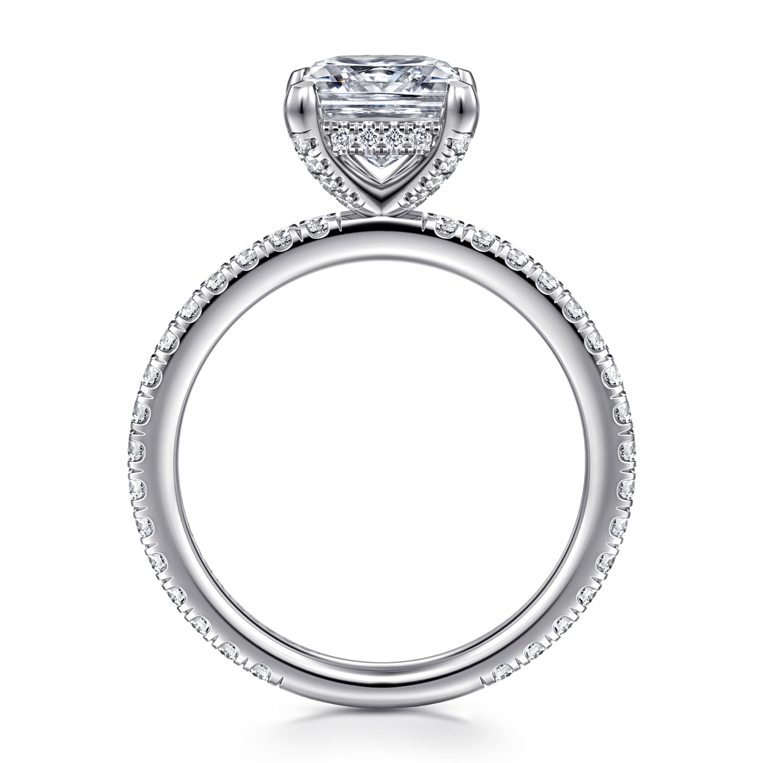 Alisa - 14K White Gold Princess Cut Diamond Engagement Ring - 0.5 ct - Shot 2