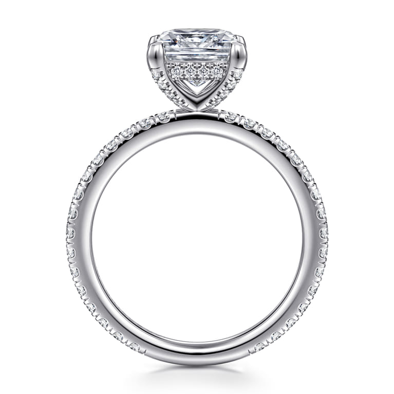 Alisa - 14K White Gold Princess Cut Diamond Engagement Ring - 0.5 ct - Shot 2
