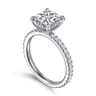 Alisa - 14K White Gold Princess Cut Diamond Engagement Ring - 0.5 ct