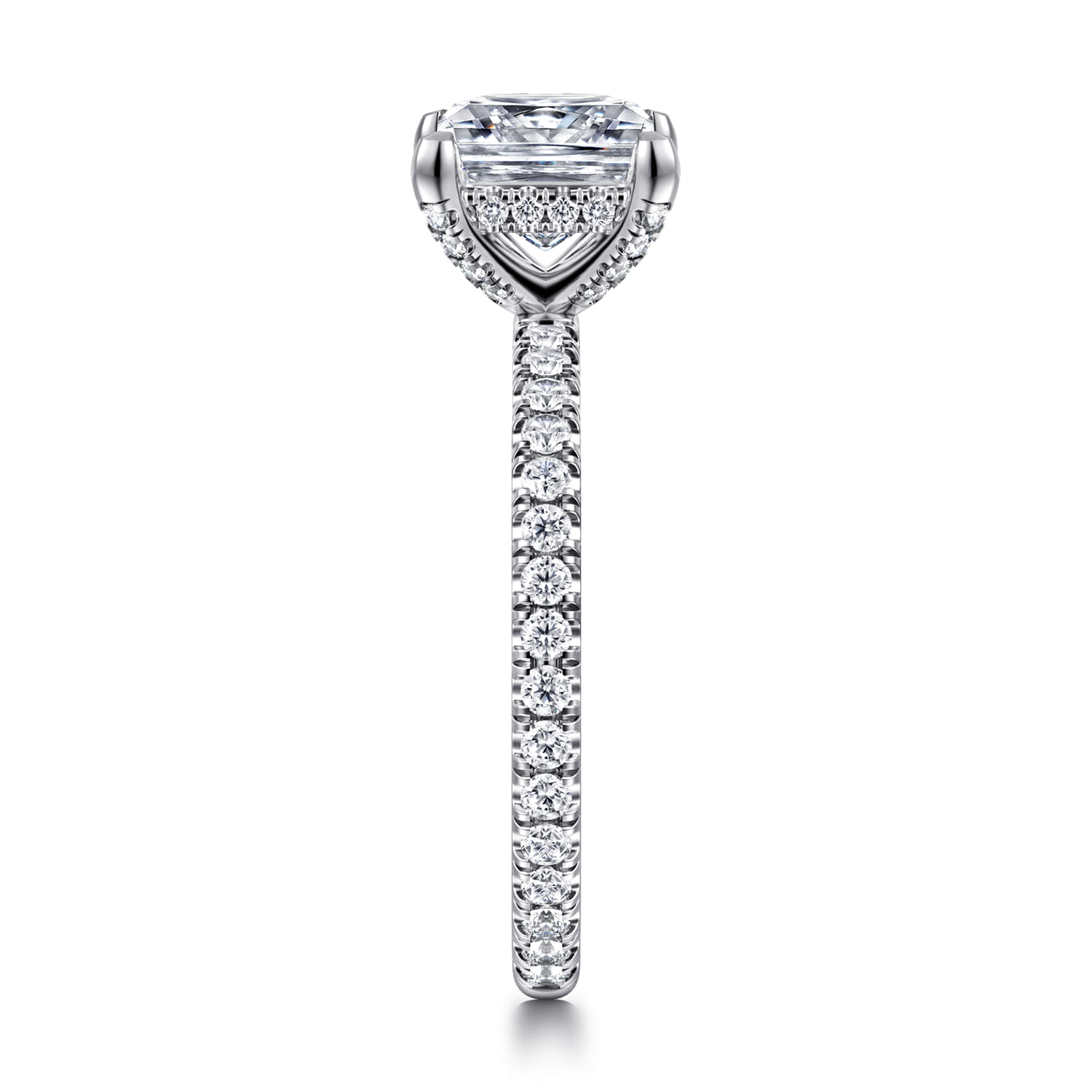 Alisa - 14K White Gold Princess Cut Diamond Engagement Ring - 0.5 ct - Shot 4