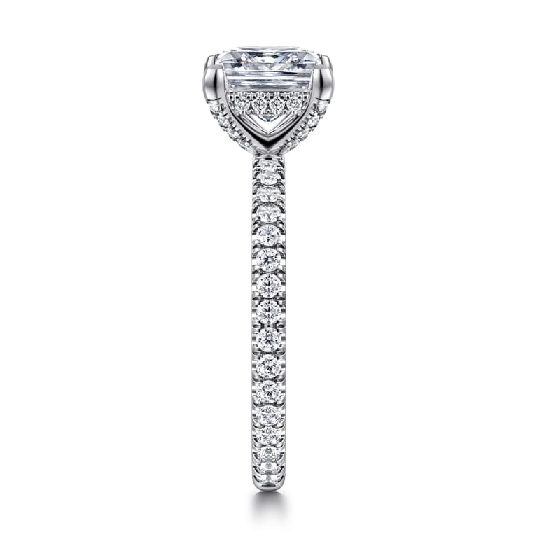 Alisa - 14K White Gold Princess Cut Diamond Engagement Ring - 0.5 ct - Shot 4