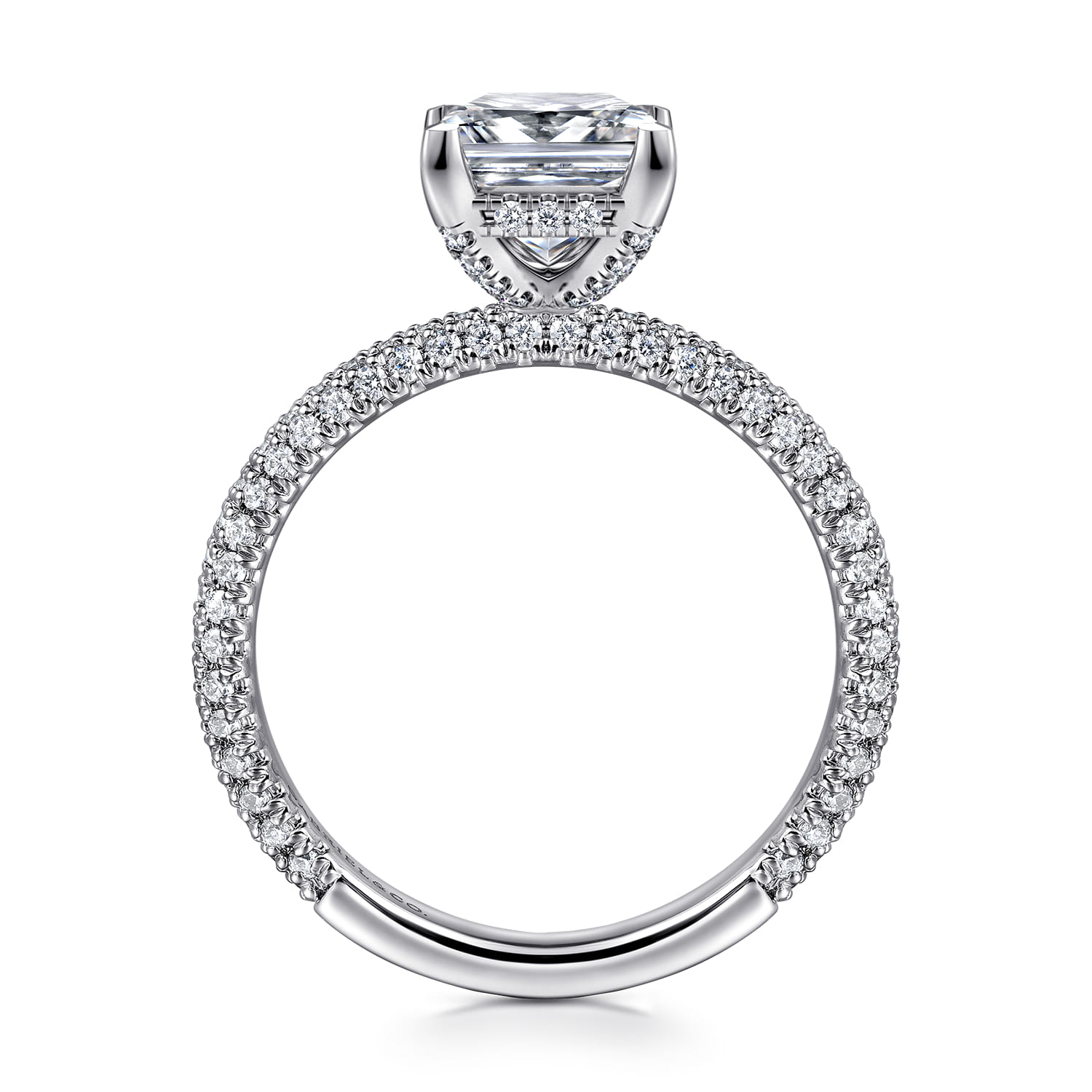 Alinna - 14K White Gold Princess Cut Diamond Engagement Ring - 0.65 ct - Shot 2