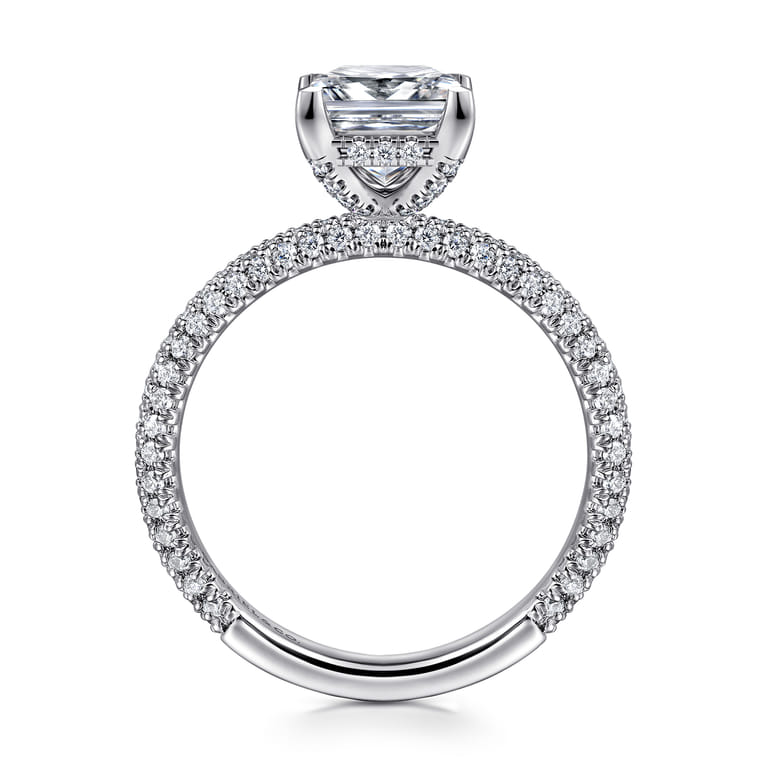 Alinna - 14K White Gold Princess Cut Diamond Engagement Ring - 0.65 ct - Shot 2