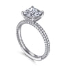 Alinna - 14K White Gold Princess Cut Diamond Engagement Ring - 0.65 ct
