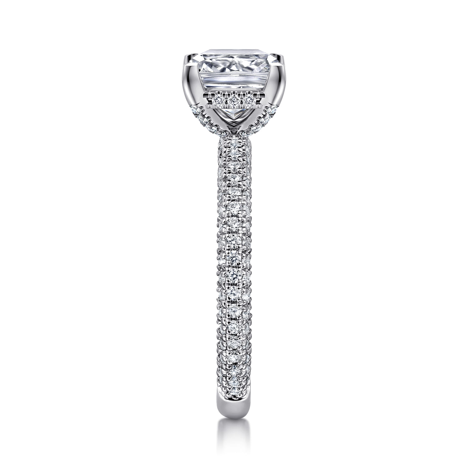 Alinna - 14K White Gold Princess Cut Diamond Engagement Ring - 0.65 ct - Shot 4