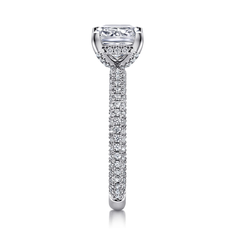 Alinna - 14K White Gold Princess Cut Diamond Engagement Ring - 0.65 ct - Shot 4