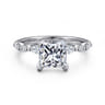 Perry - 14K White Gold Princess Cut Diamond Engagement Ring - 0.3 ct