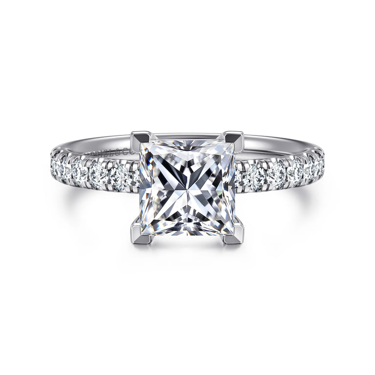 Winslow - 14K White Gold Princess Cut Diamond Engagement Ring - 0.35 ct - Shot 1