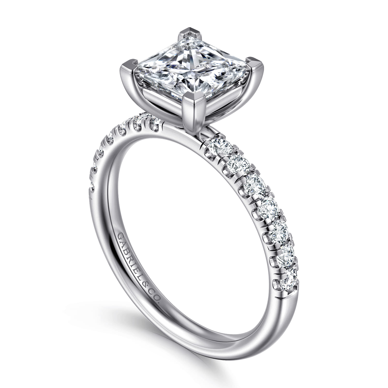 Winslow - 14K White Gold Princess Cut Diamond Engagement Ring - 0.35 ct - Shot 3