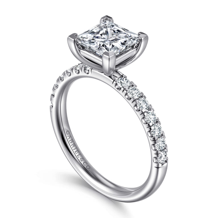 Winslow - 14K White Gold Princess Cut Diamond Engagement Ring - 0.35 ct - Shot 3