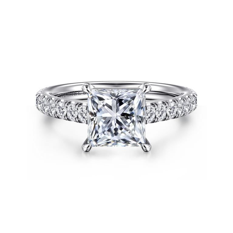 Addilyn - 14K White Gold Princess Cut Diamond Engagement Ring - 0.5 ct - Shot 1