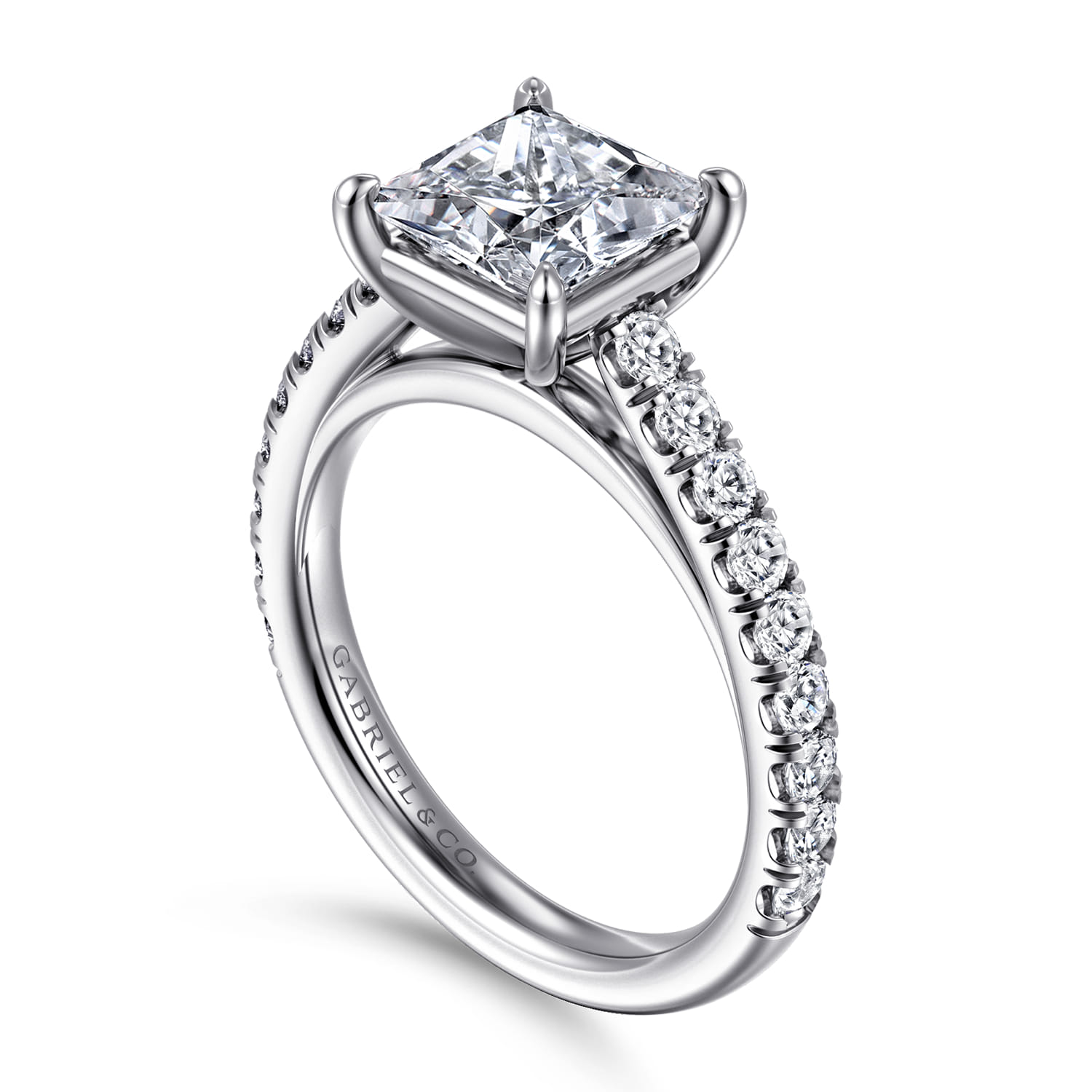 Addilyn - 14K White Gold Princess Cut Diamond Engagement Ring - 0.5 ct - Shot 3