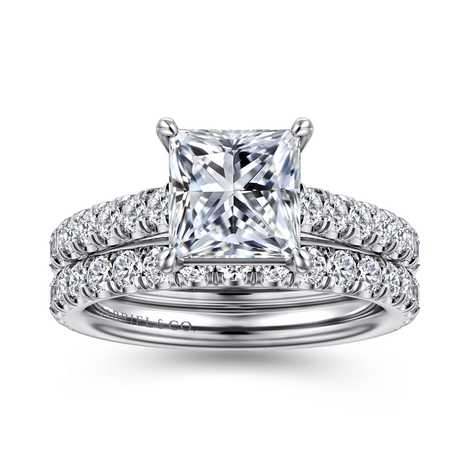 Addilyn - 14K White Gold Princess Cut Diamond Engagement Ring - 0.5 ct - Shot 4