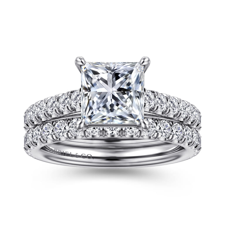 Addilyn - 14K White Gold Princess Cut Diamond Engagement Ring - 0.5 ct - Shot 4