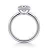 Aspen - 14K White Gold Bezel Set Princess Cut Diamond Engagement Ring - 0.09 ct
