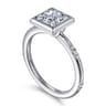 Aspen - 14K White Gold Bezel Set Princess Cut Diamond Engagement Ring - 0.09 ct