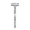 Aspen - 14K White Gold Bezel Set Princess Cut Diamond Engagement Ring - 0.09 ct
