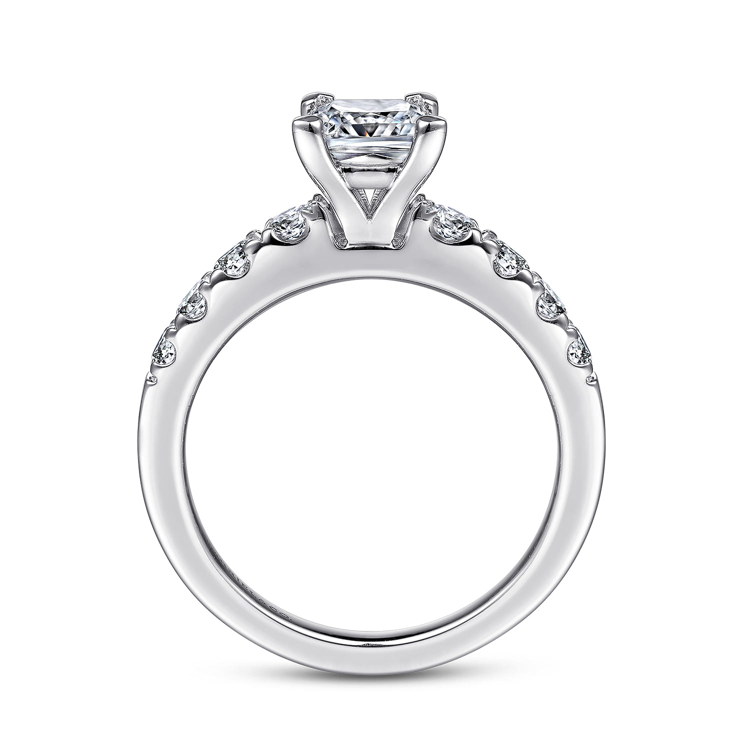 Wyatt - 14K White Gold Princess Cut Diamond Engagement Ring - 0.38 ct - Shot 2