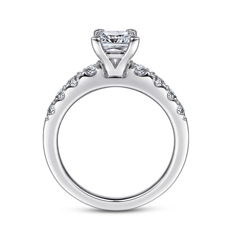 Wyatt - 14K White Gold Princess Cut Diamond Engagement Ring - 0.38 ct - Shot 2