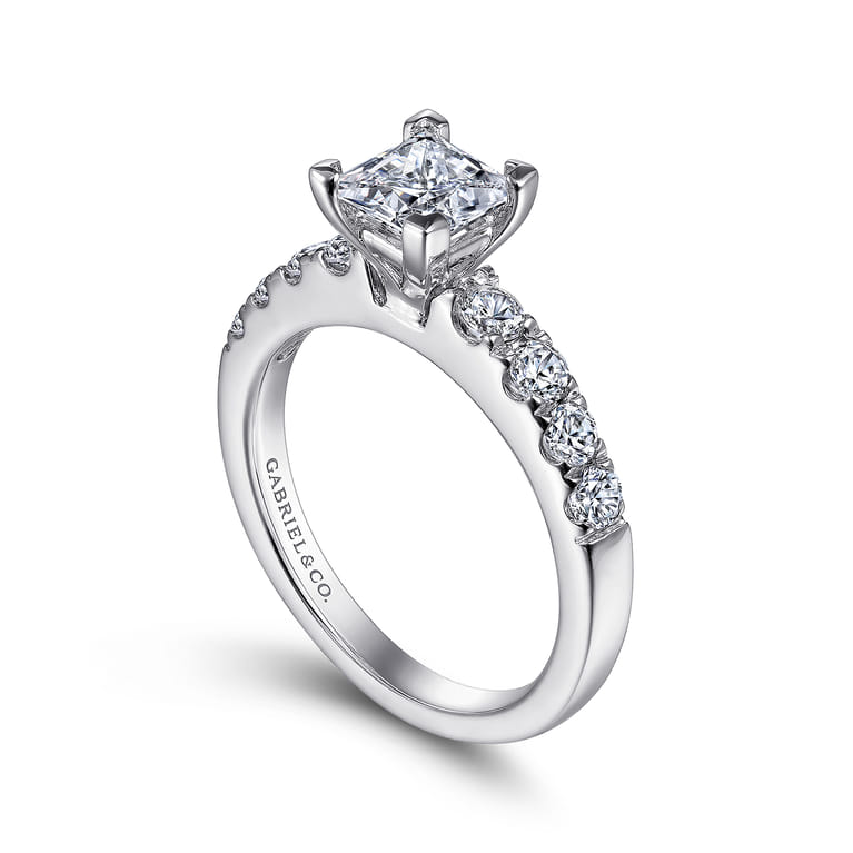 Wyatt - 14K White Gold Princess Cut Diamond Engagement Ring - 0.38 ct - Shot 3