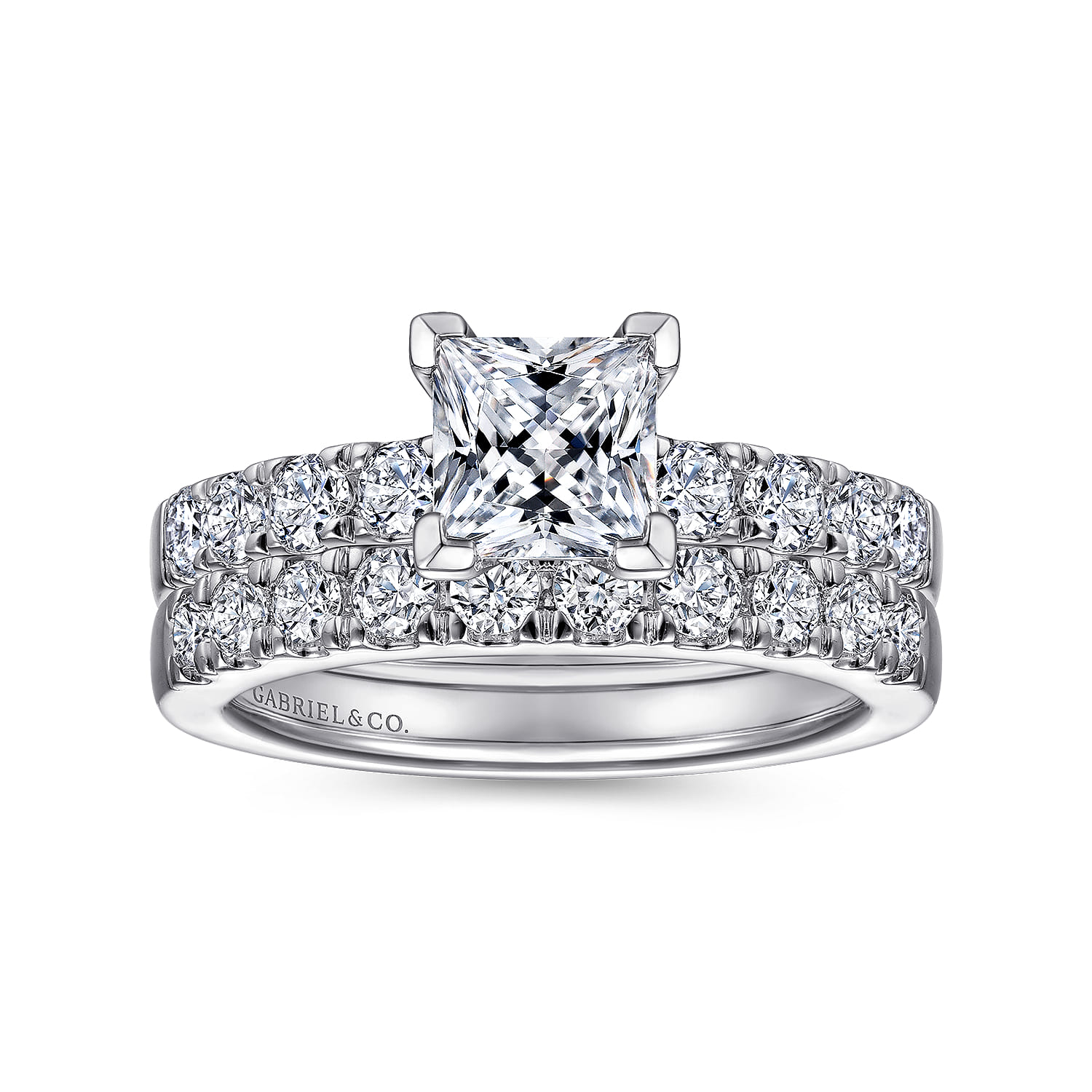 Wyatt - 14K White Gold Princess Cut Diamond Engagement Ring - 0.38 ct - Shot 4