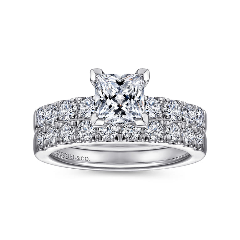 Wyatt - 14K White Gold Princess Cut Diamond Engagement Ring - 0.38 ct - Shot 4