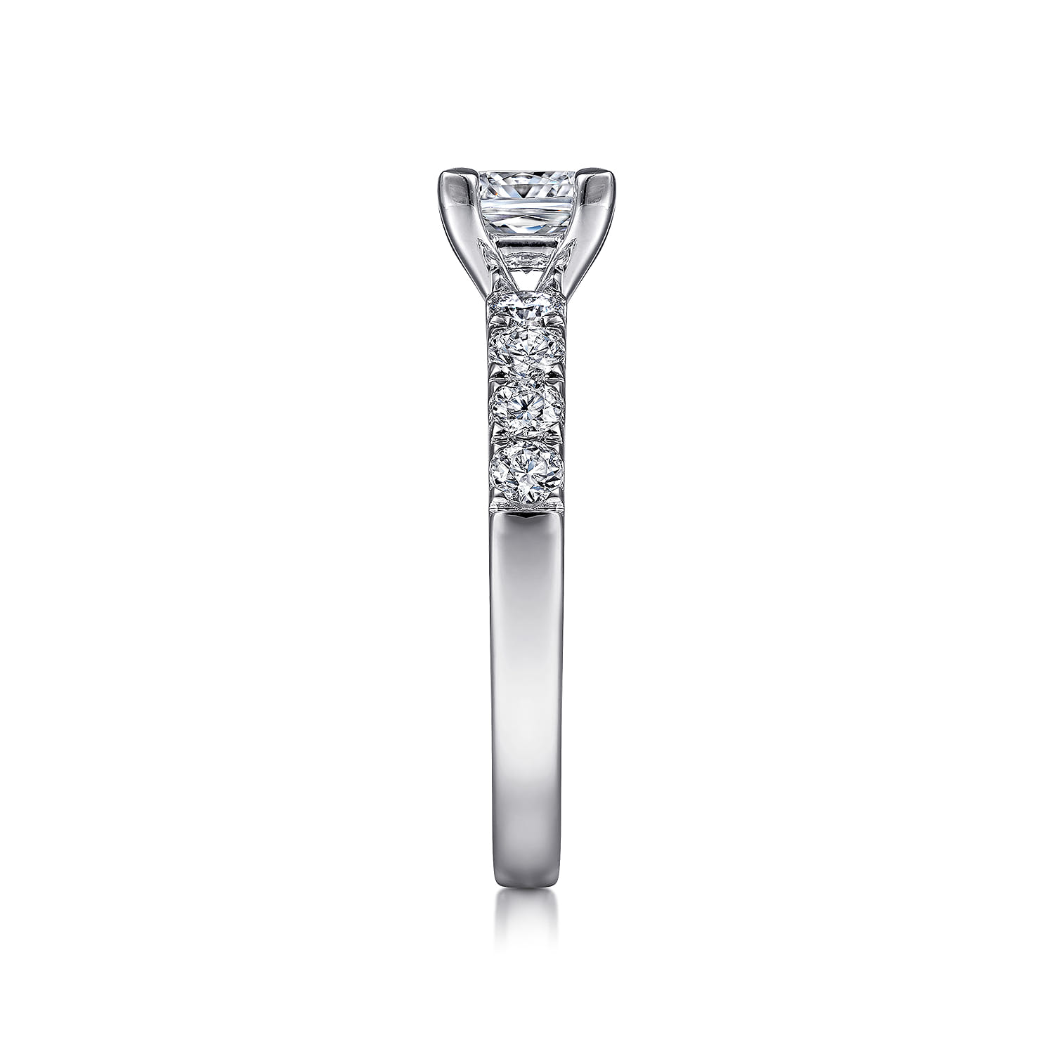 Wyatt - 14K White Gold Princess Cut Diamond Engagement Ring - 0.38 ct - Shot 5