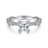 Sadie - 14K White Gold Princess Cut Diamond Engagement Ring - 0.12 ct