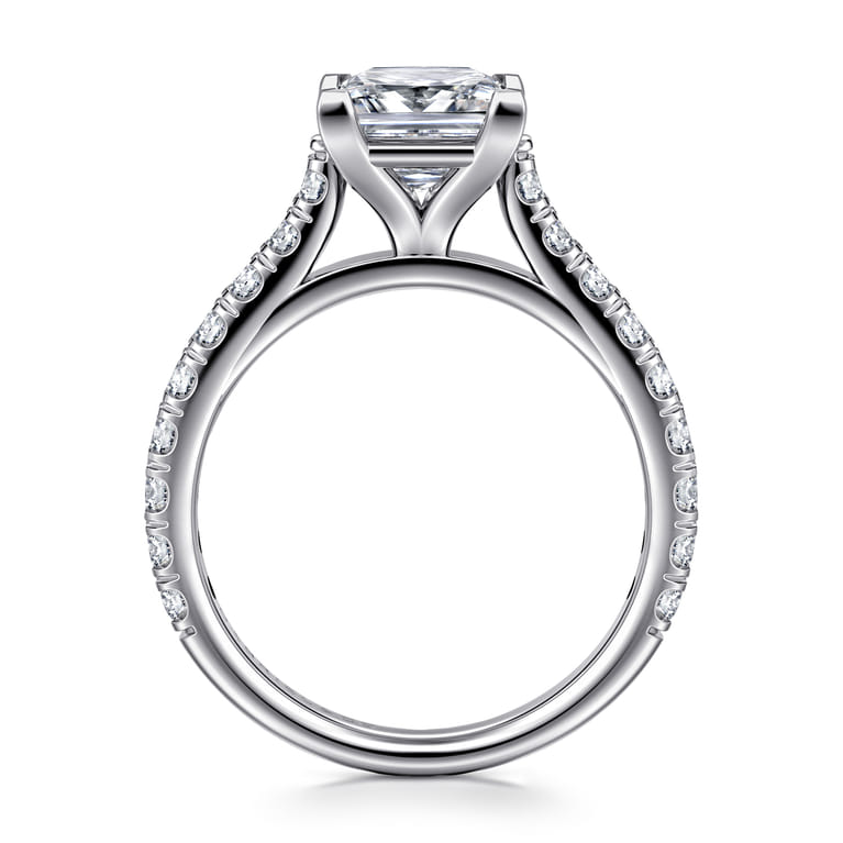 Luciole - 14K White Gold Princess Cut Diamond Engagement Ring - 0.6 ct - Shot 2