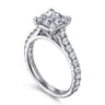 Luciole - 14K White Gold Princess Cut Diamond Engagement Ring - 0.6 ct