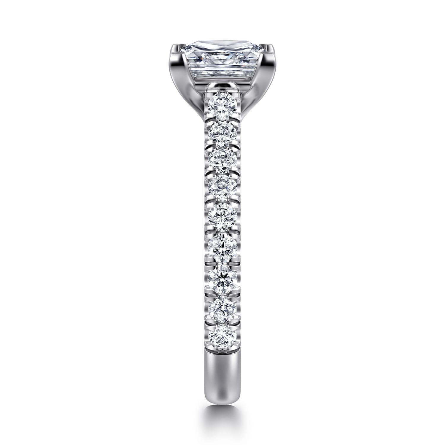 Luciole - 14K White Gold Princess Cut Diamond Engagement Ring - 0.6 ct - Shot 4