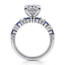 Damiana - 14K White Gold Princess Cut Sapphire and Diamond Engagement Ring - 0.3 ct