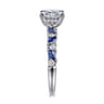 Damiana - 14K White Gold Princess Cut Sapphire and Diamond Engagement Ring - 0.3 ct