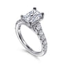 Piper - 14K White Gold Rectangular Radiant Cut Diamond Engagement Ring - 0.78 ct
