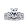 Piper - 14K White Gold Rectangular Radiant Cut Diamond Engagement Ring - 0.78 ct