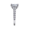 Piper - 14K White Gold Rectangular Radiant Cut Diamond Engagement Ring - 0.78 ct